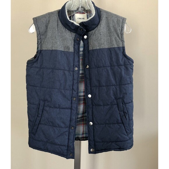 CHEROKEE VEST XL (16) BOYS SNAP CLOSE, POCKETS BLUE/ GRAY - Picture 2 of 6